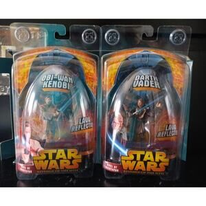 Star Wars Lava Reflection Anakin & Obi‑Wan Figures New Sealed Clamshells